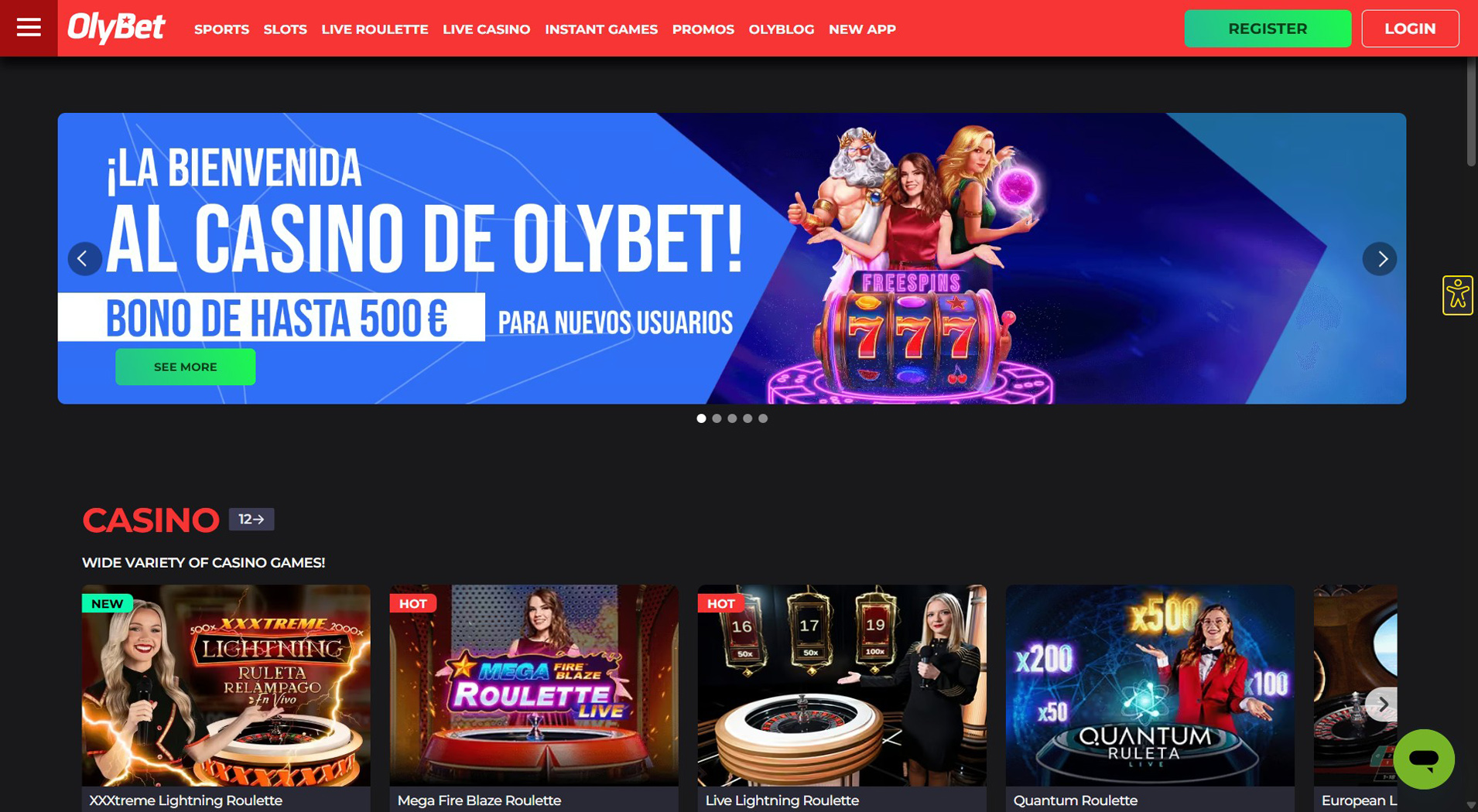 2. OlyBet kazino- ātra piekļuve tiešsaistes kazino